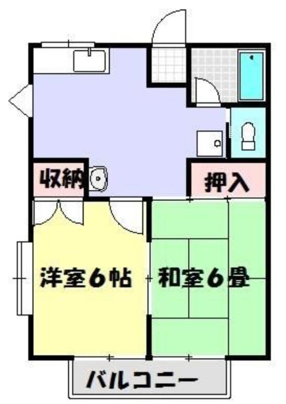 ドミシルサカエA(2DK/1階)の間取り写真
