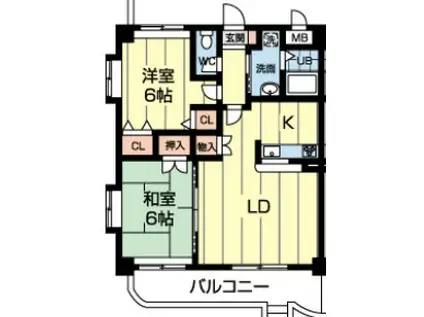 パディーフィールド21(2LDK/3階)の間取り写真