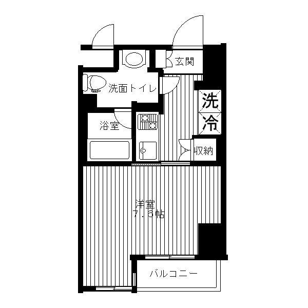 セリーズ門前仲町(1K/2階)の間取り写真
