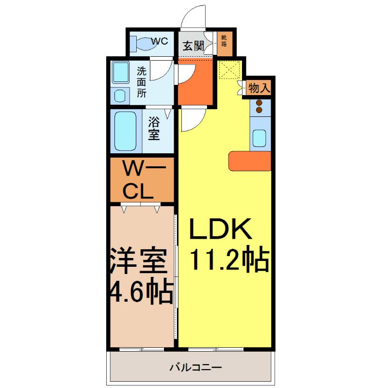 フォレシティ新栄(1LDK/3階)の間取り写真