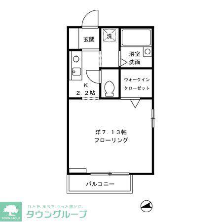 パルコート(1K/1階)の間取り写真