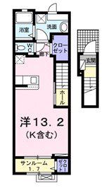 フラーゼ(ワンルーム/2階)の間取り写真