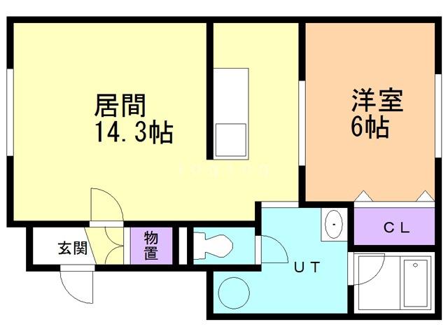 BLOOM A(1LDK/2階)の間取り写真