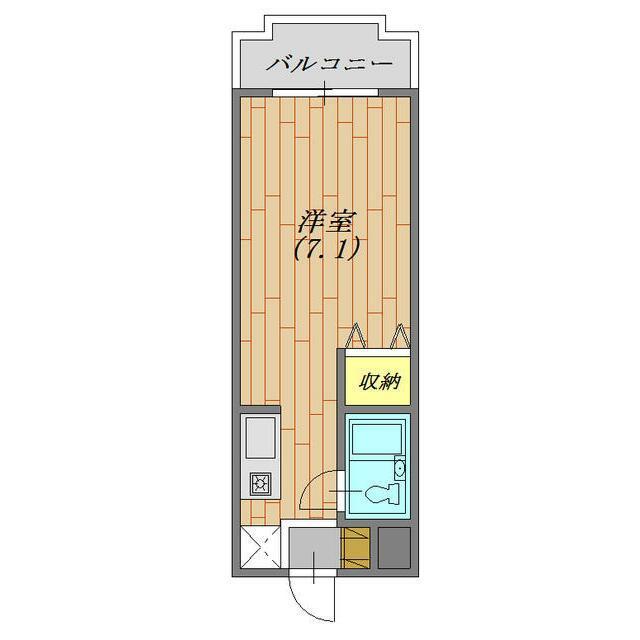 ジョイフル中山参番館(ワンルーム/2階)の間取り写真