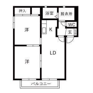LE PIN A(2LDK/1階)の間取り写真