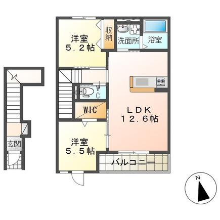 PENTAS(2LDK/2階)の間取り写真