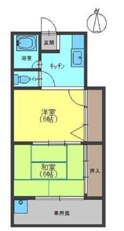 吉田ハイツ(2DK/1階)の間取り写真