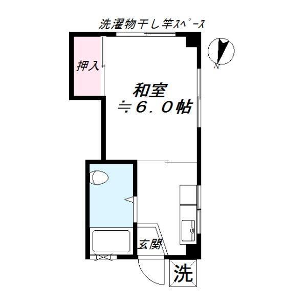 大井パレス(1K/2階)の間取り写真