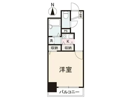 オレンジコート栗林(1K/5階)の間取り写真