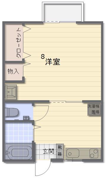 アパートメントさんこう(1K/1階)の間取り写真