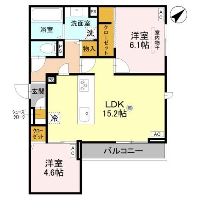 ラ メゾン ピック 中百舌鳥II(2LDK/3階)の間取り写真