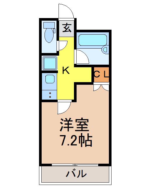 滝子ビリーブ館(1K/2階)の間取り写真
