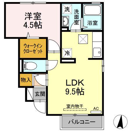 グランシャトーA(1LDK/1階)の間取り写真