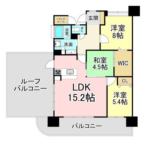 グランドパレスヴィオン浅川(3LDK/11階)の間取り写真