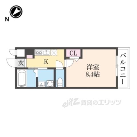 セレーノ(1K/2階)の間取り写真