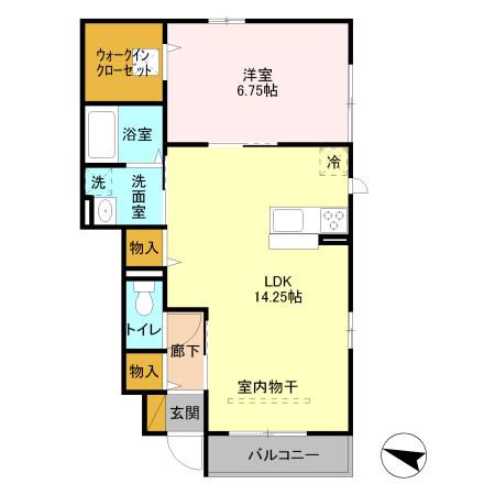 ファーストヒル(1LDK/1階)の間取り写真