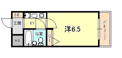 エスリード神戸(1K/7階)の間取り写真