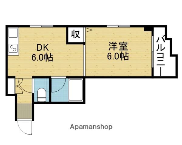 夕陽丘フォス・フォルス(1DK/2階)の間取り写真