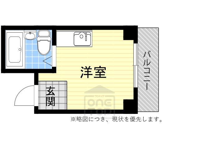 ビスタ緑地Ⅱ(ワンルーム/3階)の間取り写真