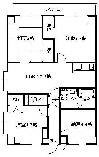 パークロイヤルヒルズ(3SLDK/5階)の間取り写真