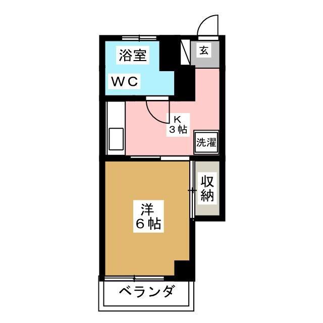 マンション鈴木(1K/2階)の間取り写真