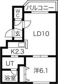 コパン栄通(1LDK/2階)の間取り写真