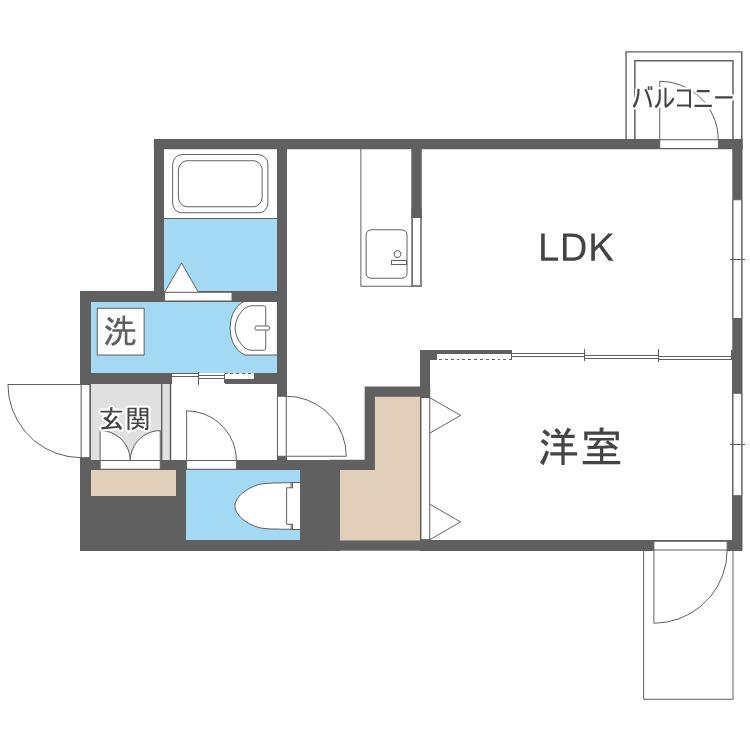 アルトローマ平岸(1LDK/3階)の間取り写真