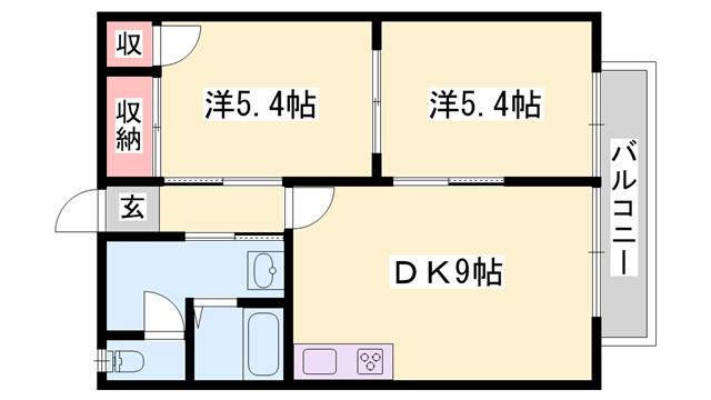 グリーンフレグランス(2DK/2階)の間取り写真