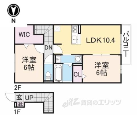 メゾン ダンデリオン(2LDK/2階)の間取り写真