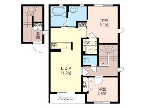 SHMヴェルフィーユIII(2LDK/2階)の間取り写真