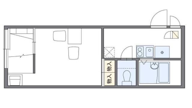 レオパレスポラリス(1K/1階)の間取り写真