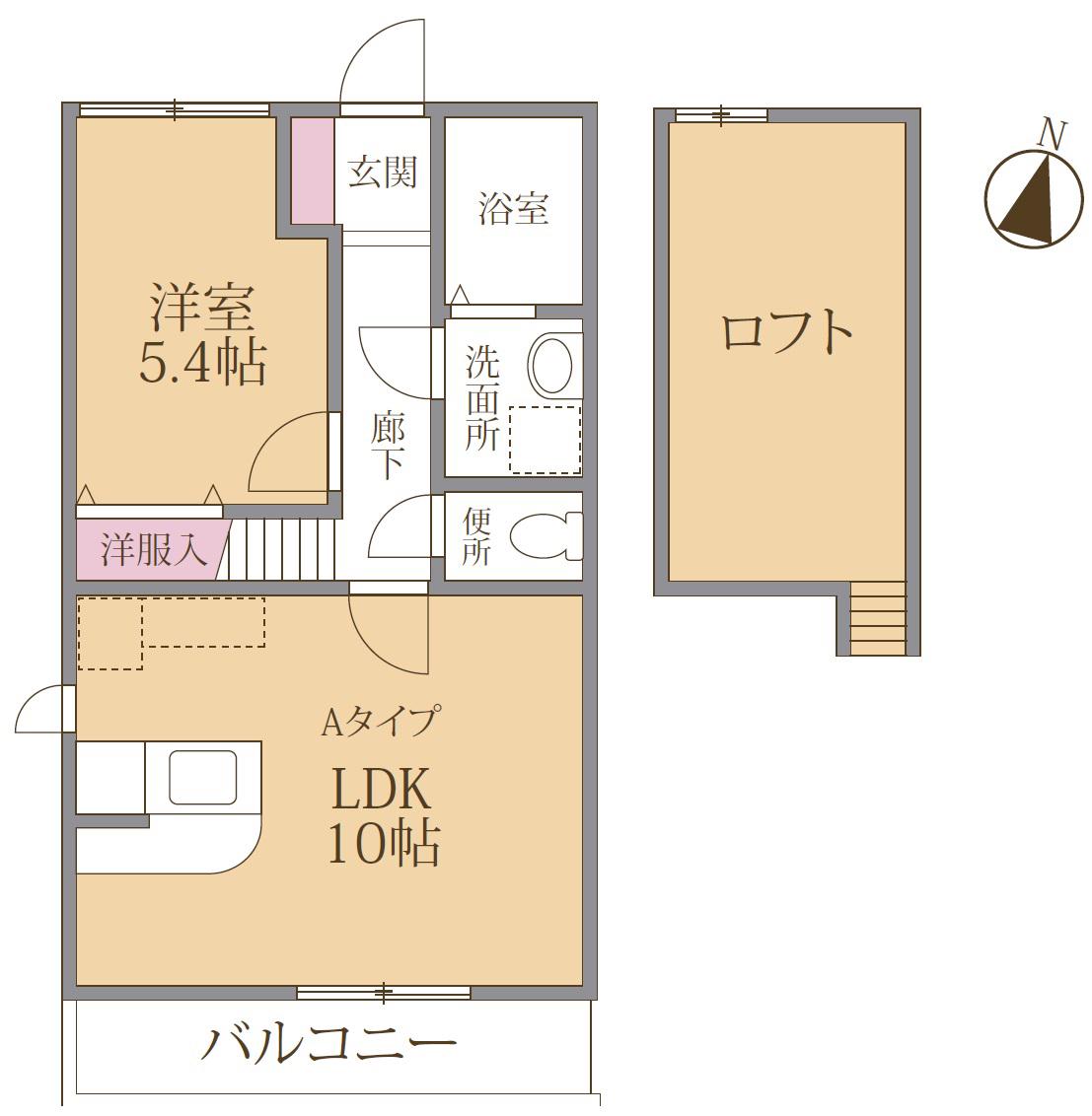 広川426ガーデンシティ(1LDK/1階)の間取り写真