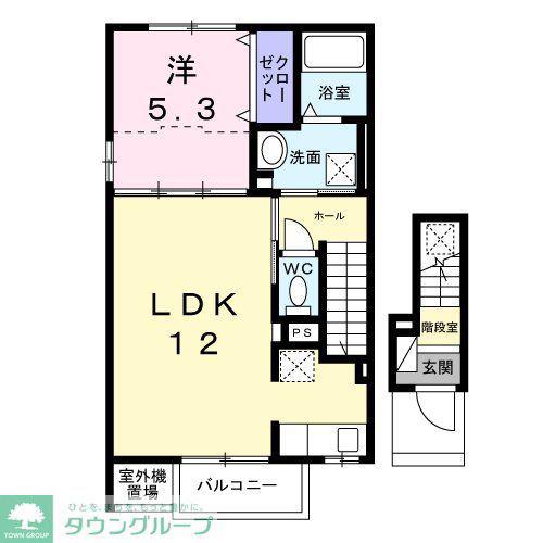 プラシード・ピアッツァ(1LDK/2階)の間取り写真