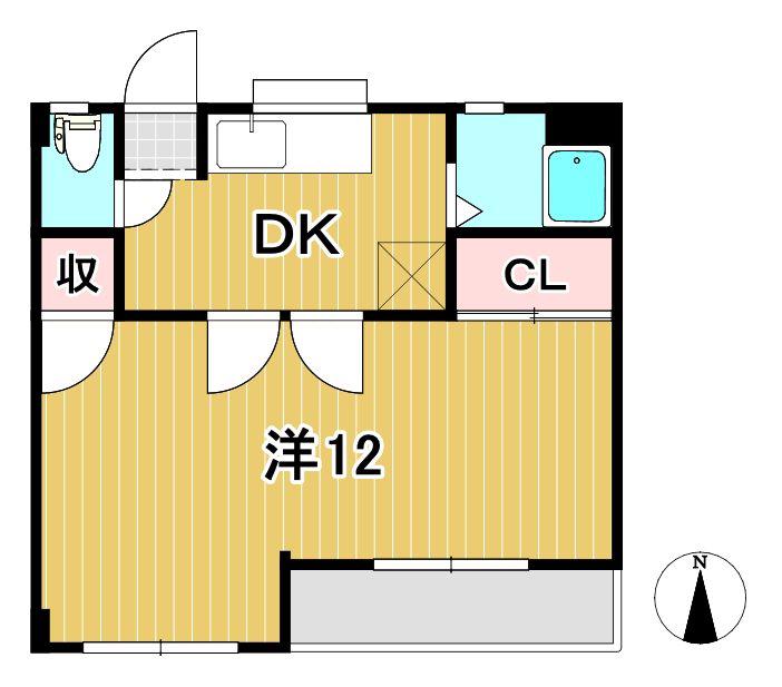 森山ハイツ(1DK/1階)の間取り写真