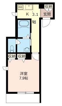シャーメゾン松庵(1K/1階)の間取り写真