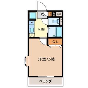 ロイヤルY宮原(1K/3階)の間取り写真