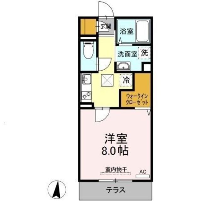 D-ROOMATAKA(1K/1階)の間取り写真