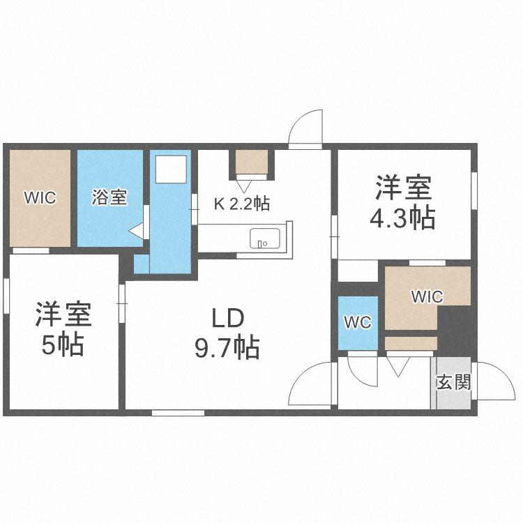 MAISON DE EST(2LDK/4階)の間取り写真