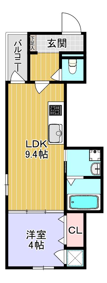オルフェアメゾン清水丘弐番館(1LDK/3階)の間取り写真