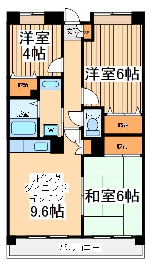 ヴェルドミールヤジマ(3LDK/3階)の間取り写真