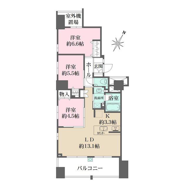 エコヴィレッジ日本橋水天宮前(3LDK/10階)の間取り写真