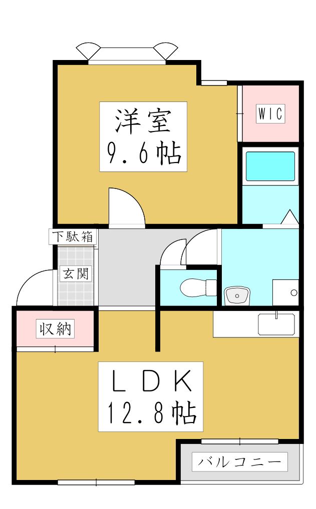 ブリリアント・ハイム(1LDK/1階)の間取り写真