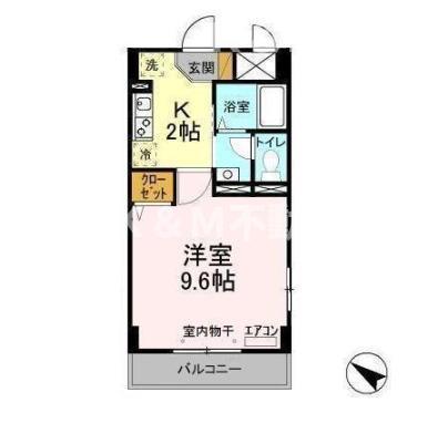 ラティニア(1K/6階)の間取り写真