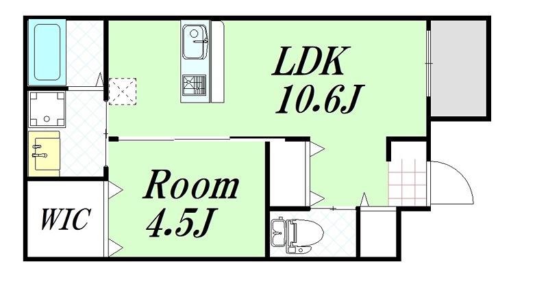 RESIDENCE高千穂(1LDK/3階)の間取り写真