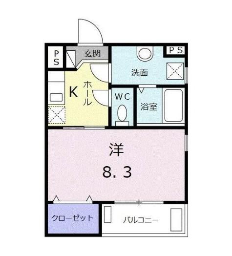 CLOUD Y.S(1K/2階)の間取り写真