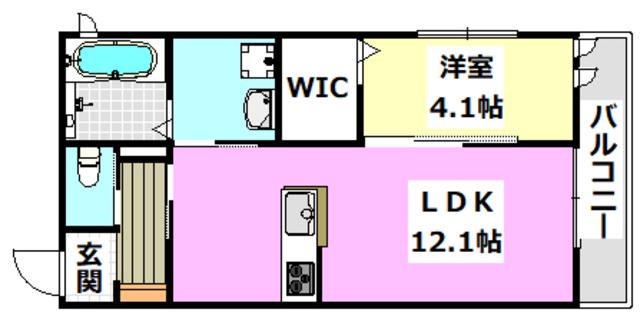 FIORE(1LDK/1階)の間取り写真