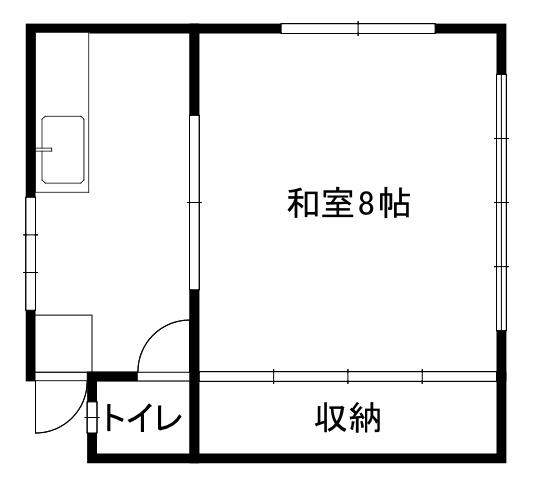 君島荘(1K/2階)の間取り写真