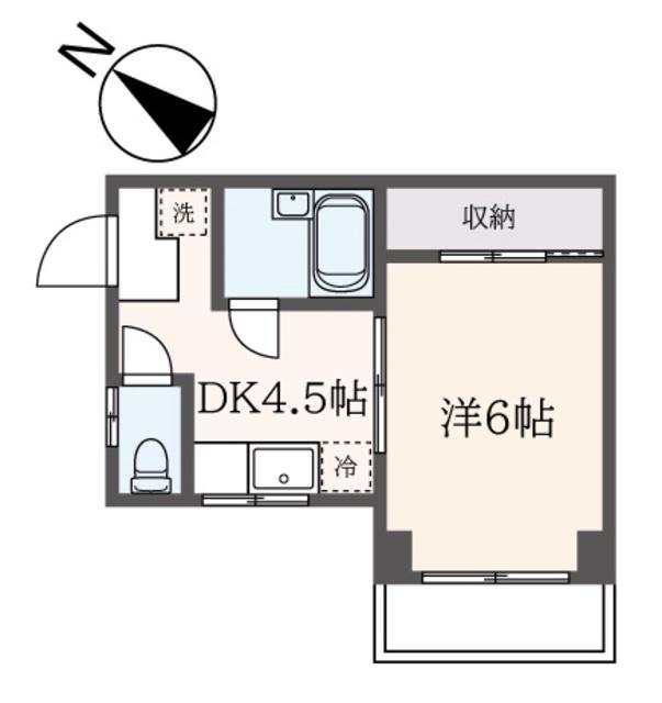 ダイヤ鶴ヶ峰コーポ(1DK/3階)の間取り写真