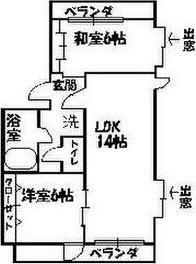 ジョイフルくずはII(2LDK/2階)の間取り写真