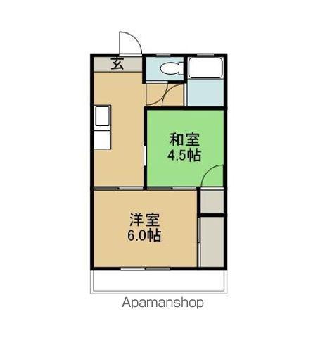水間ビル(2DK/4階)の間取り写真